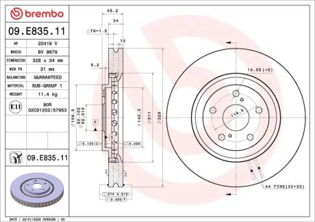 09E83511 Автозапчастина BREMBO підбір по vin на Brocar