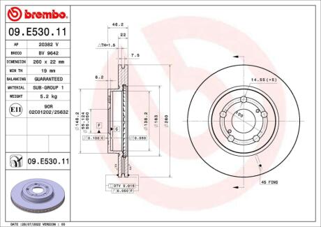 09E53011 Автозапчастина BREMBO підбір по vin на Brocar