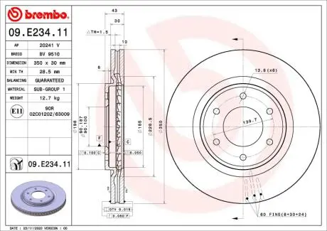 09E23411 Автозапчастина BREMBO подбор по vin на Brocar