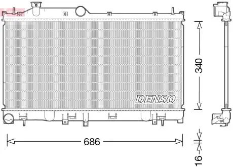DRM36021 Радіатор, система охолодження двигуна DENSO подбор по vin на Brocar
