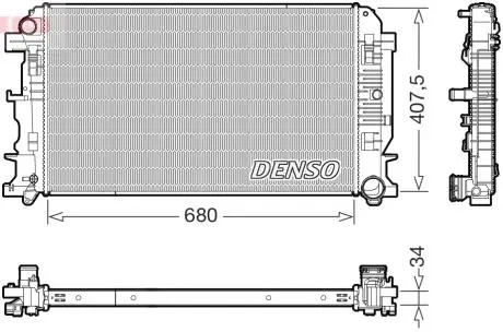 DRM17117 Радіатор, система охолодження двигуна DENSO подбор по vin на Brocar