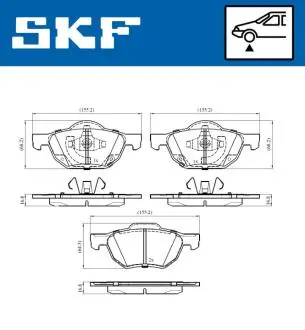 VKBP80518A Комплект гальмівних накладок, дискове гальмо SKF підбір по vin на Brocar