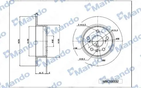 MBC030032 Автозапчасть MANDO підбір по vin на Brocar