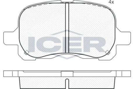 181408 Автозапчасть ICER підбір по vin на Brocar