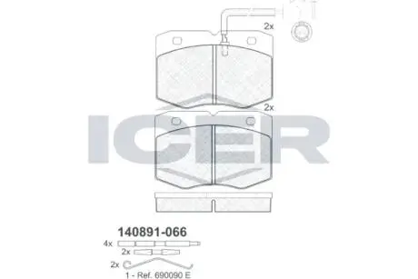 140891 Автозапчасть ICER підбір по vin на Brocar