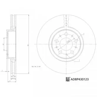ADBP430123 Гальмівний диск BLUE PRINT підбір по vin на Brocar