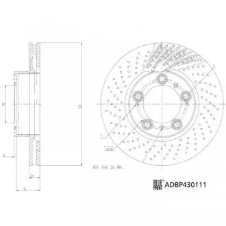 ADBP430111 Гальмівний диск BLUE PRINT підбір по vin на Brocar