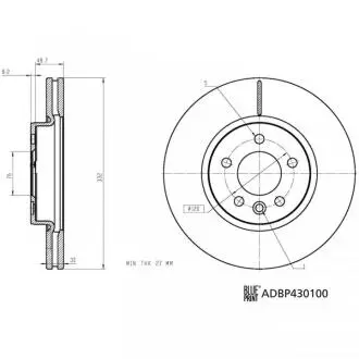 ADBP430100 Гальмівний диск BLUE PRINT підбір по vin на Brocar