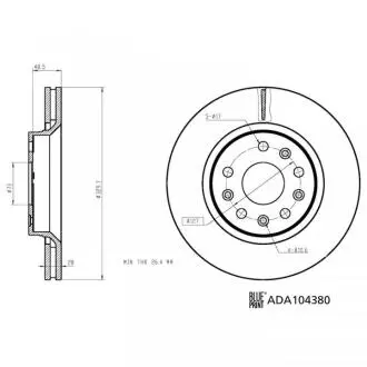 ADA104380 Гальмівний диск BLUE PRINT подбор по vin на Brocar