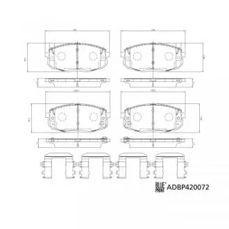 ADBP420072 Комплект Накладок гальмівних колодок BLUE PRINT підбір по vin на Brocar