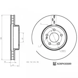 ADBP430089 Гальмівний диск BLUE PRINT підбір по vin на Brocar