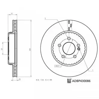 ADBP430086 Гальмівний диск BLUE PRINT підбір по vin на Brocar