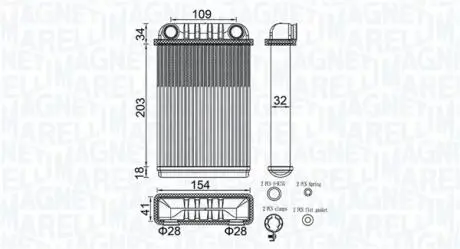 350218512000 Радіатор пічки MAGNETI MARELLI підбір по vin на Brocar