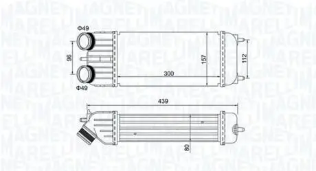 351319204250 Охолоджувач наддувального повітря MAGNETI MARELLI підбір по vin на Brocar
