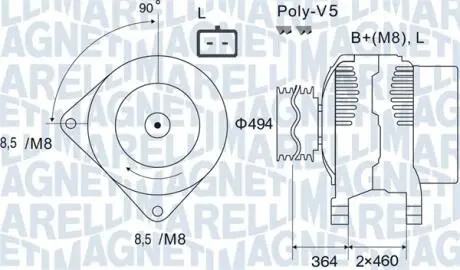 063731645010 Генератор MAGNETI MARELLI подбор по vin на Brocar