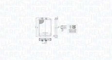 350218519000 Теплообмінник, система опалення салону MAGNETI MARELLI підбір по vin на Brocar