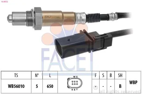 108552 Автозапчастина FACET підбір по vin на Brocar