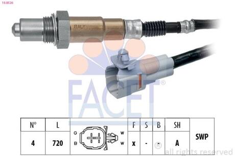 108526 Автозапчастина FACET підбір по vin на Brocar