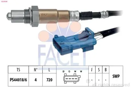 108198 Автозапчастина FACET підбір по vin на Brocar