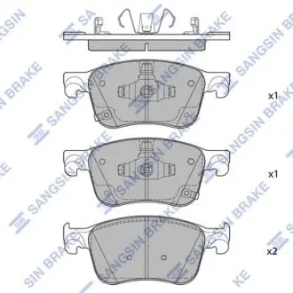SP4444 Колодки гальмівні дискові (комплект 4 шт) Hi-Q (SANGSIN) підбір по vin на Brocar