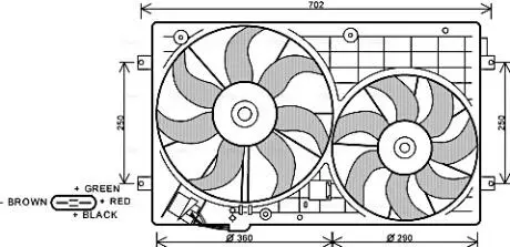 VN7528 Вентилятор охолодження радіатора Audi A1, A3 (04-)/Skoda Octavia (04-)/VW Golf (04-) (VN7528) AVA AVA COOLING підбір по vin на Brocar