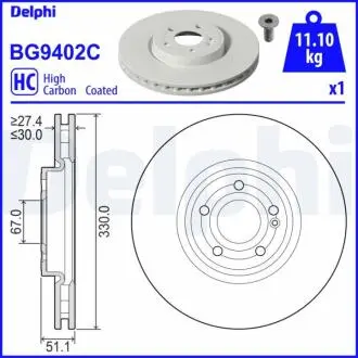 BG9402C Автозапчастина DELPHI підбір по vin на Brocar