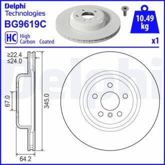 BG9619C Автозапчастина DELPHI подбор по vin на Brocar