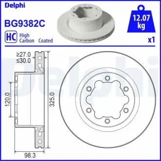 BG9382C Автозапчастина DELPHI підбір по vin на Brocar