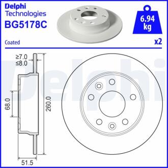 BG5178C Автозапчастина DELPHI підбір по vin на Brocar