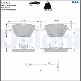 LP3721 Автозапчастина DELPHI подбор по vin на Brocar