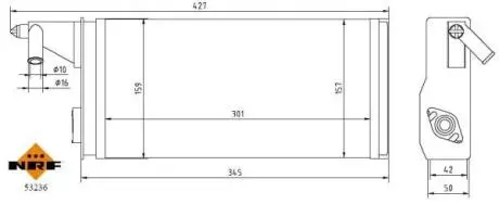 53236A Теплообмінник, система опалення салону NRF підбір по vin на Brocar