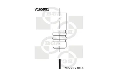 V165981 Випускний клапан BGA підбір по vin на Brocar