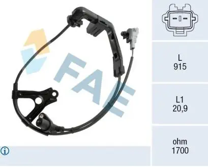 78578 Датчик, кількість обертів колеса FAE підбір по vin на Brocar