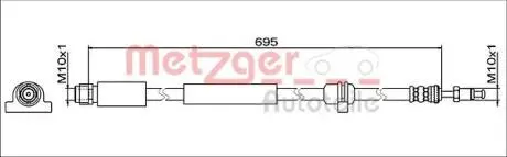 4112076 Гальмівний шланг METZGER подбор по vin на Brocar