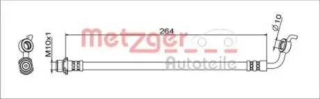 4111719 Гальмівний шланг METZGER підбір по vin на Brocar
