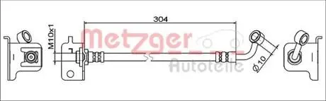 4111567 Гальмівний шланг METZGER підбір по vin на Brocar