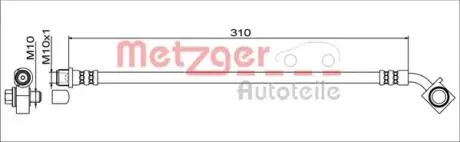 4111552 Гальмівний шланг METZGER підбір по vin на Brocar
