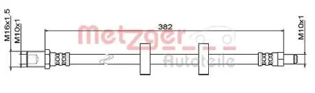 4111487 Гальмівний шланг METZGER підбір по vin на Brocar