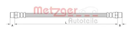 4110899 Гальмівний шланг METZGER підбір по vin на Brocar