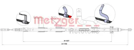 1KI017 Тросовий привод, стоянкове гальмо METZGER підбір по vin на Brocar