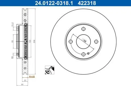 24012203181 Автозапчастина ATE підбір по vin на Brocar