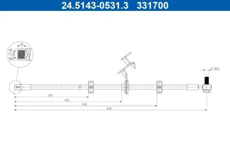 24514305313 Гальмівний шланг ATE підбір по vin на Brocar