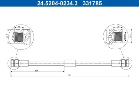 24520402343 Шланг гальмівний ATE підбір по vin на Brocar