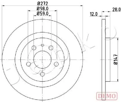 610606C Гальмівний диск JAPKO підбір по vin на Brocar