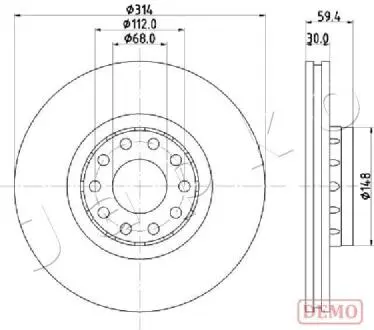 600924C Гальмівний диск JAPKO підбір по vin на Brocar
