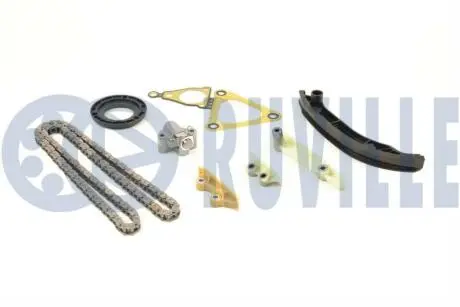 580139 RUVILLE К-кт ланцюга ГРМ (ланцюг+4 шт. направляючі+ натягувач + сальник + прокладка) Ford Transit 2.4TDCI 06- (от 04-2010) RUVILLE підбір по vin на Brocar