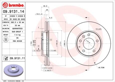 09913111 Автозапчасть BREMBO підбір по vin на Brocar