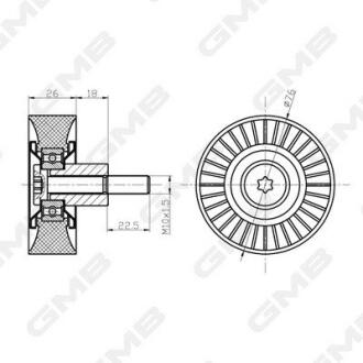 GTC0440 GMB VW Ролик натяжной А4/А6, Q7 GMB підбір по vin на Brocar