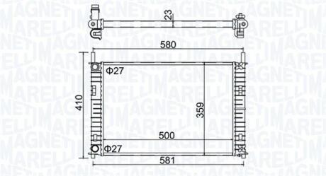 350213152700 MAGNETI MARELLI FORD Радиатор охлаждения Fiesta V,Fusion 1.25/1.6 01-,Mazda 2 MAGNETI MARELLI підбір по vin на Brocar