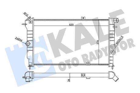 356865 KALE OPEL Радіатор охолодження Calibra A, Vectra A 88- KALE OTO RADYATOR підбір по vin на Brocar